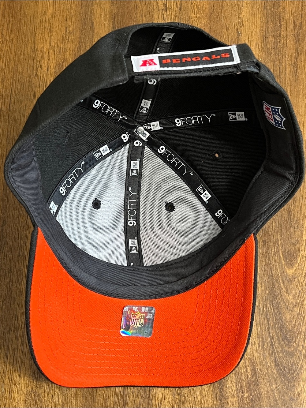 Cincinnati Bengals NFL New Era Black and Orange Strapback Cap - Picture 8 of 10